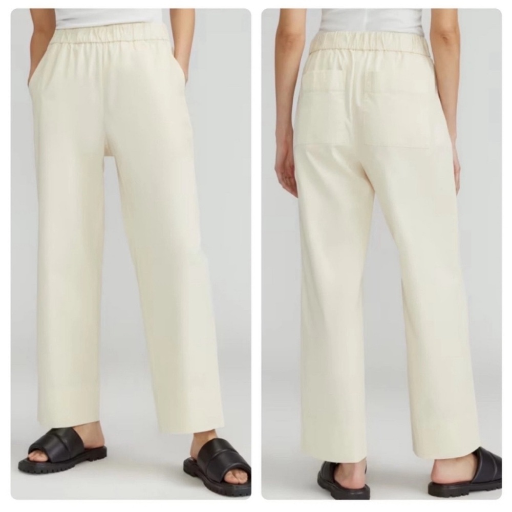 Everlane Easy Pant Organic Cotton Women’s 16 Wide Leg High Rise Neutral Cream